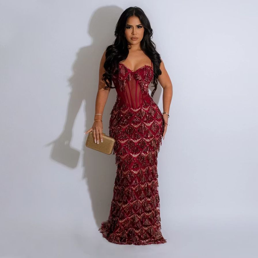 Women’s Fashion Suspenders Sheath A- line Skirt Party Dress