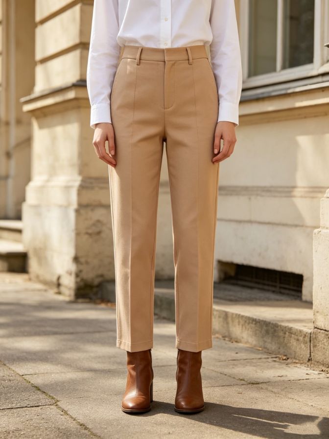 Retro High Waist Straight Pants