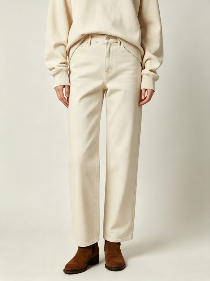 Vintage Straight Crop Casual Pants
