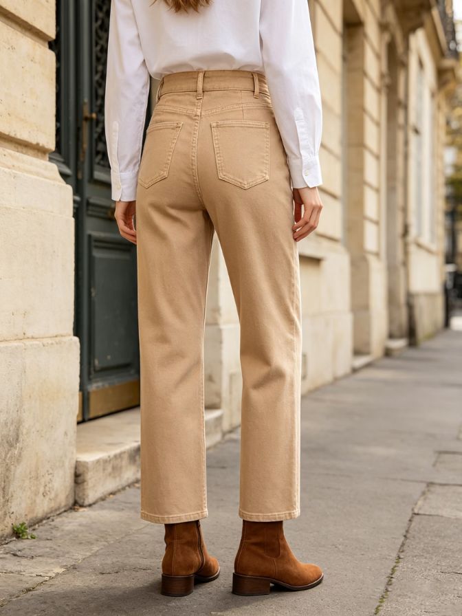 Retro High Waist Straight Pants Retro High Waist Straight Pants