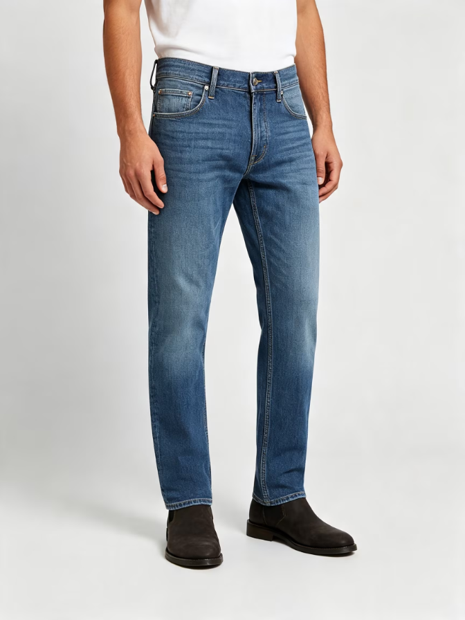 Soft Washed Straight Leg Jeans