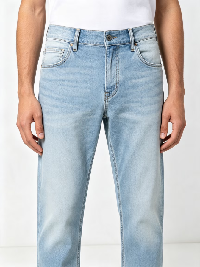 Breathable Thin Washed Denim Pants