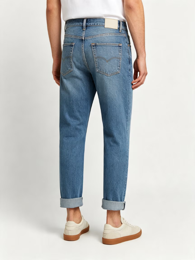 Cropped Ankle Straight Denim Jeans Cropped Ankle Straight Denim Jeans